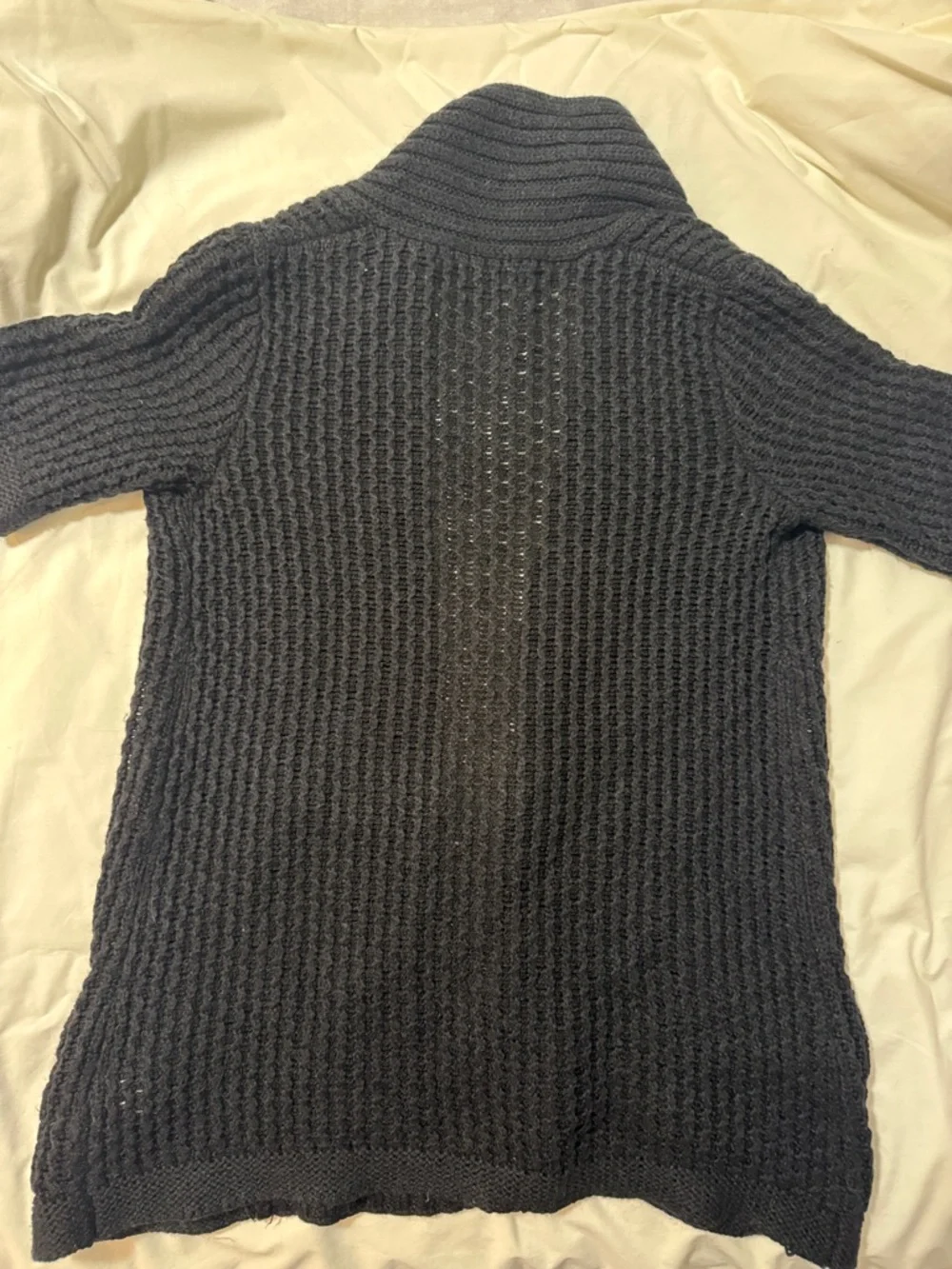 Banana Republic Black Ribbed Open-Front Short-Sleeve Cardigan - Picture 5 of 7